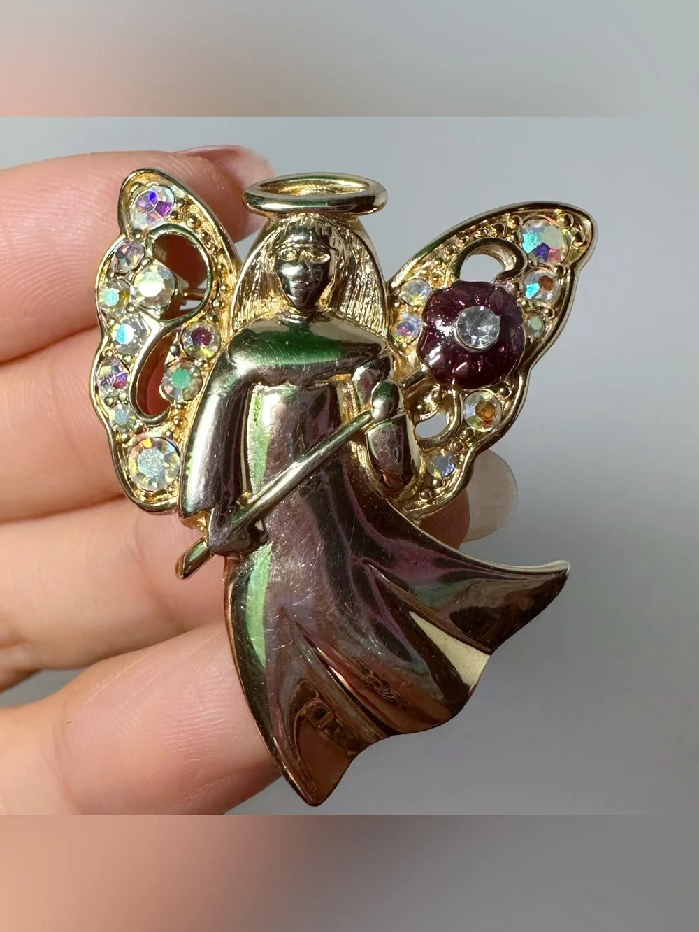 Vintage Gold-tone Angle Brooch
